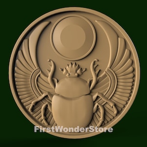 3D STL Modell 17 Skarabäus Käfer Egipt Symbol für CNC Fräser Engraver Carving Maschine 3D Drucker, Aspire, Artcam, Fusion3D
