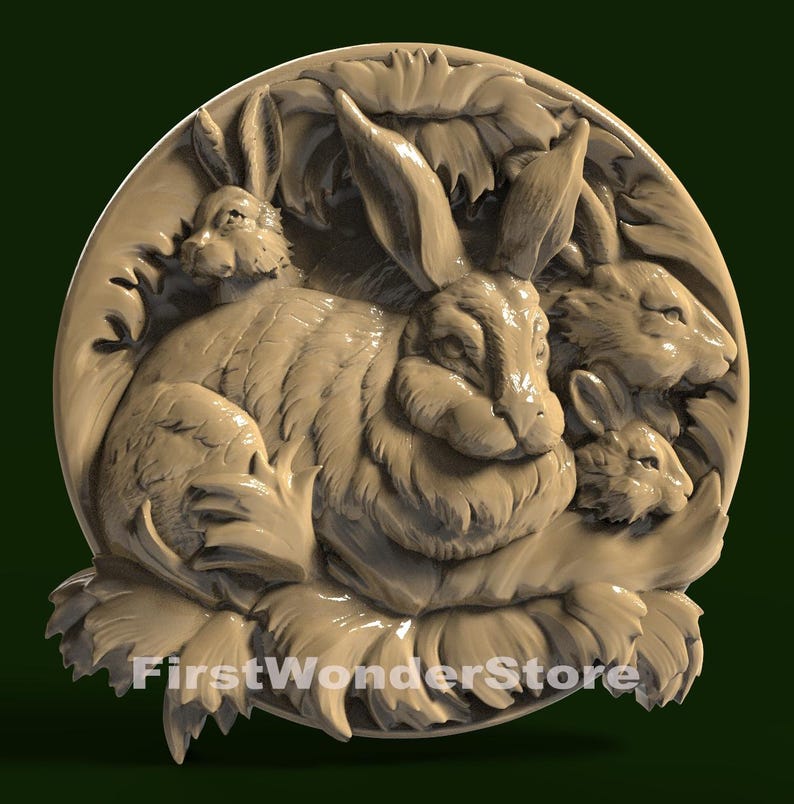 Cnc Wood Rabbit Router 8 Pcs 3D STL Models of Rabbit & Hare Theme for CNC Router, Engraver ...