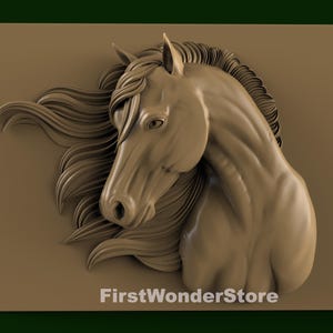 3D STL Model 16 Horse Head Wild Animal for CNC Router Engraver Carving Machine 3D Printer, Aspire, Artcam, Fusion3D