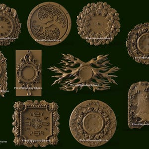 11 Pcs 3D STL Models of Floral & Flower Clocks Theme for CNC Router Carving 3D Printer Aspire V Carve Artcam