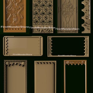 9 Stück Backgammon 3D STL Modelle Set für CNC Fräser Carving 3D Drucker