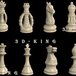 12-delige 3D STL-modellen van 2 schaaksets thema voor CNC-router, graveur, snijmachine, 3D-printer Artcam, Aspire, Fusion