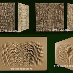 3 Stk 3D STL Modelle Krokodil & Drachen Haut Texturen für CNC Fräser Engraver Carving Maschine 3D Drucker Artcam Aspire Fusion3D