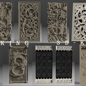11 Pcs 3D STL Modelos de Backgammon's Dragon Theme para CNC Router, Engraver, Carving Machine, 3D Printer Artcam, Aspire, Fusion