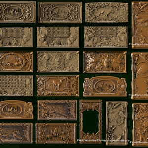 22 Pcs 3D STL Models of Backgammon's Animal & Hunting Theme for CNC Router, Engraver, Carving Machine