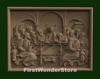 Modelo 3D STL de La Última Cena: Router CNC, Grabador, Tallado, Impresora 3D