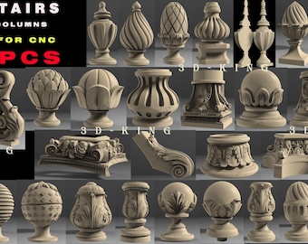 43 Pcs 3D STL Models Parts & Elements of Stairs for CNC Router Engraver Carving Machine 3D Printer