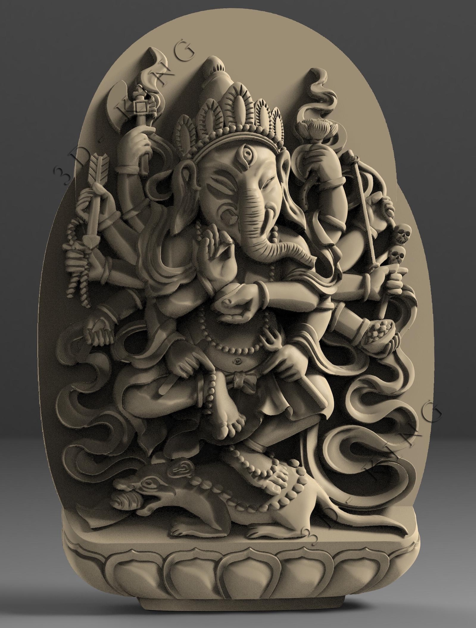 9 Pcs 3D STL Models God Ganesha Theme for CNC Router, Engraver, Carving ...