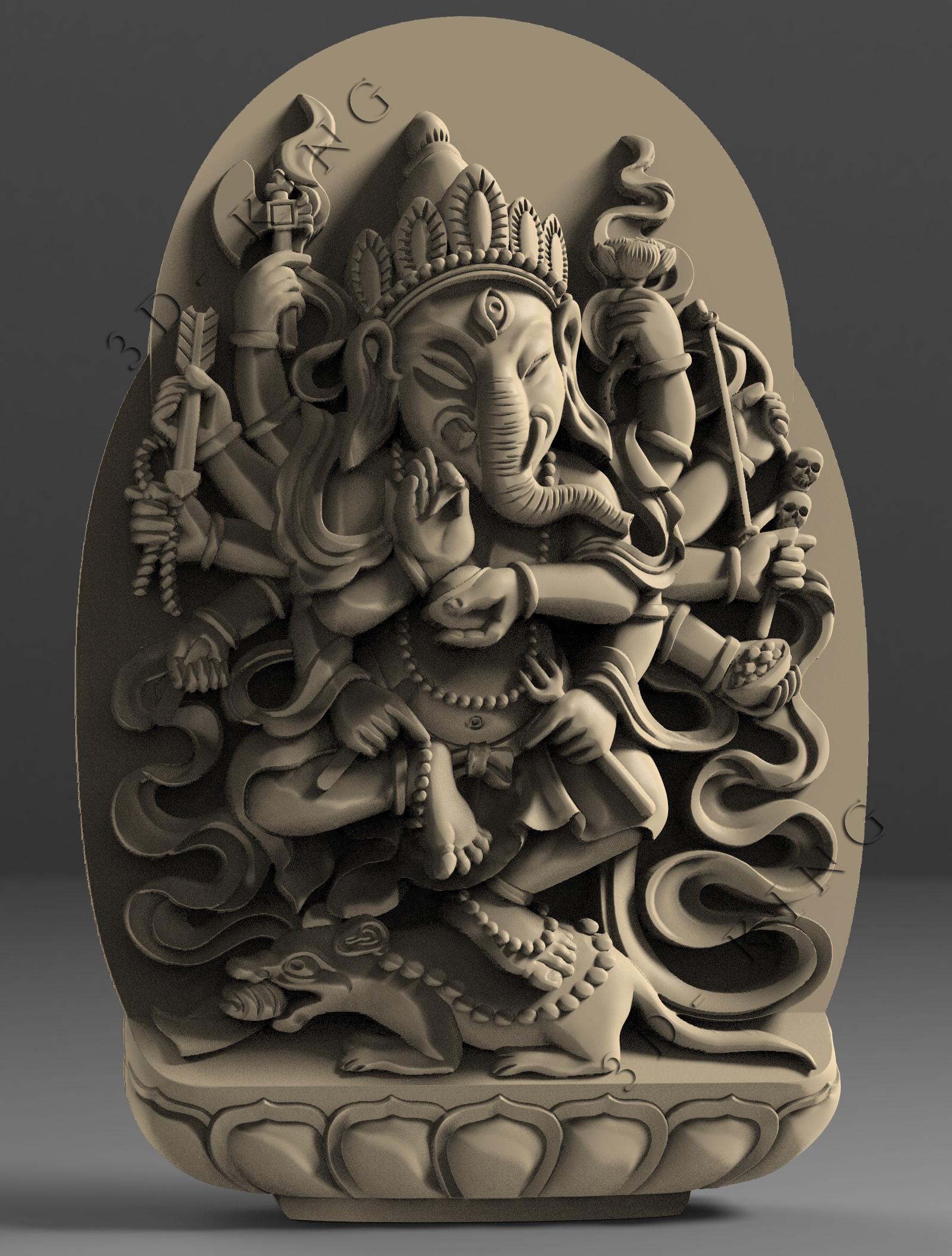 9 Pcs 3D STL Models God Ganesha Theme for CNC Router, Engraver, Carving ...