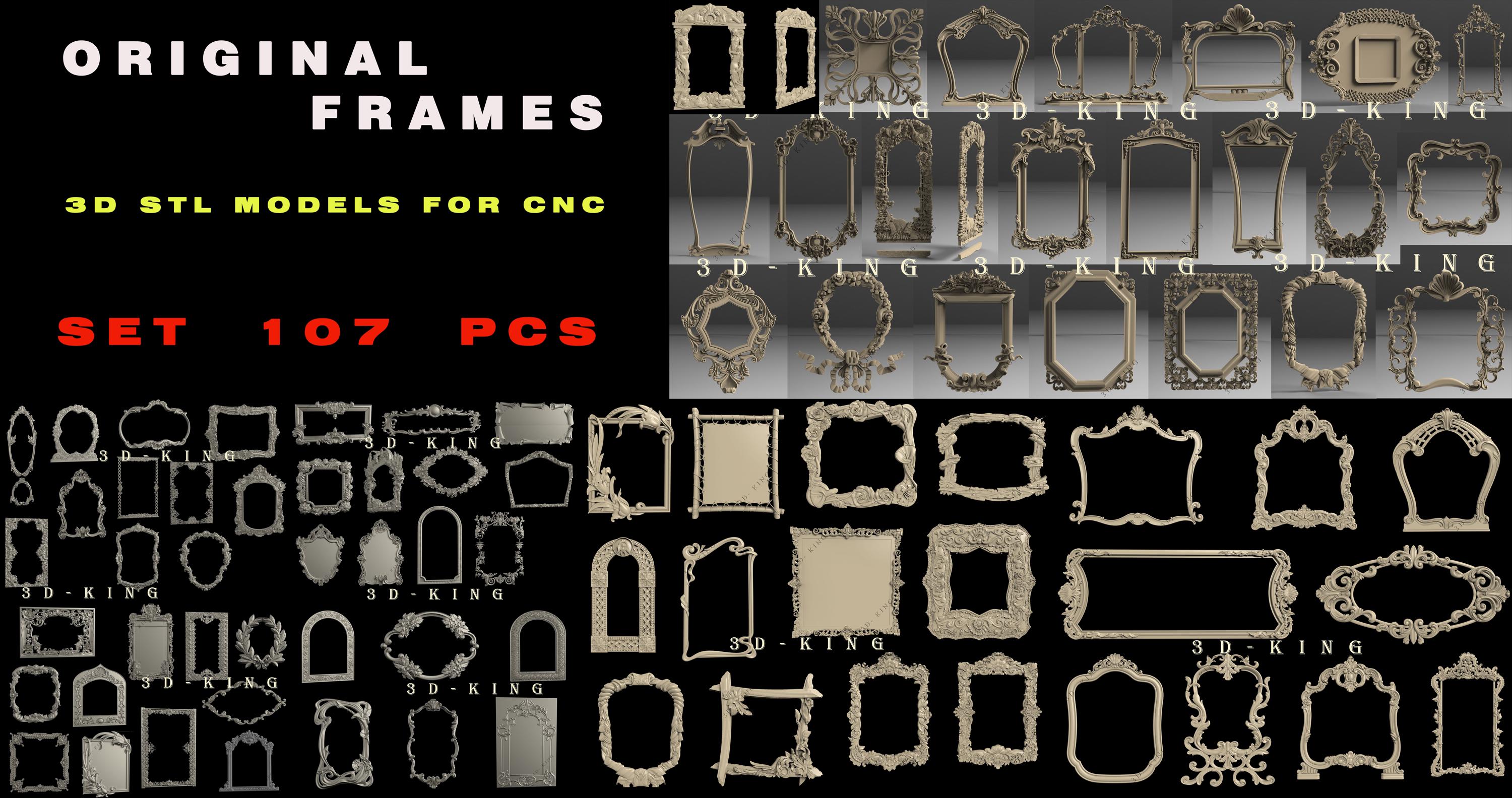 Cnc Router Geometric Frame 530+ 3D STL Frames, Oval, Square, Circle, Original Models: CNC Router ...