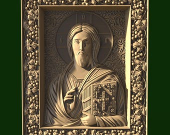 Orthodox Jesus Lord 3D STL Model for CNC Router (Digital Download)