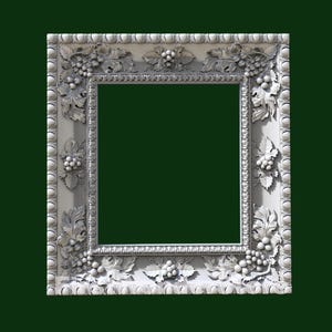 3D STL Modell Square Classic Frame 18 Trauben Muster für CNC Fräser Engraver Carving Maschine 3D Drucker Artcam Aspire Fusion3D