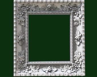 Grape Pattern Square Frame 3D STL Model for CNC Router