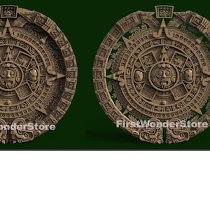 3D STL Modell eines Maya-Kalenders für CNC-Fräser Engraver Carving-Maschine 3D-Drucker Artcam Aspire Fusion3D