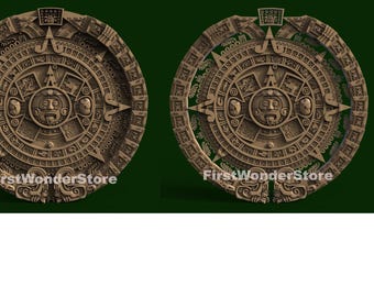 Calendrier Maya 3D modèle STL à dos plat pour routeur CNC, graveur, imprimante 3D