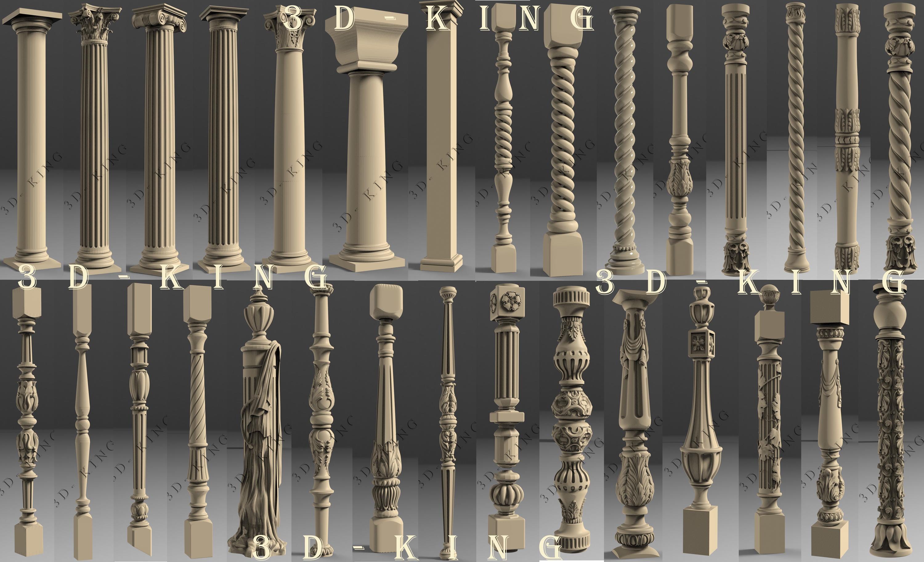 140 Pcs 3D STL Models: CNC Router 4 Axle Machine 3D Printer Balusters ...