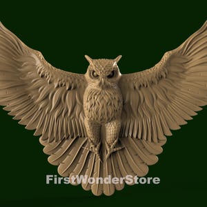 3D STL Modell 15 Fliegende Eule für CNC Fräser Engraver Carving Maschine 3D Drucker, Aspire, Artcam, Fusion3D