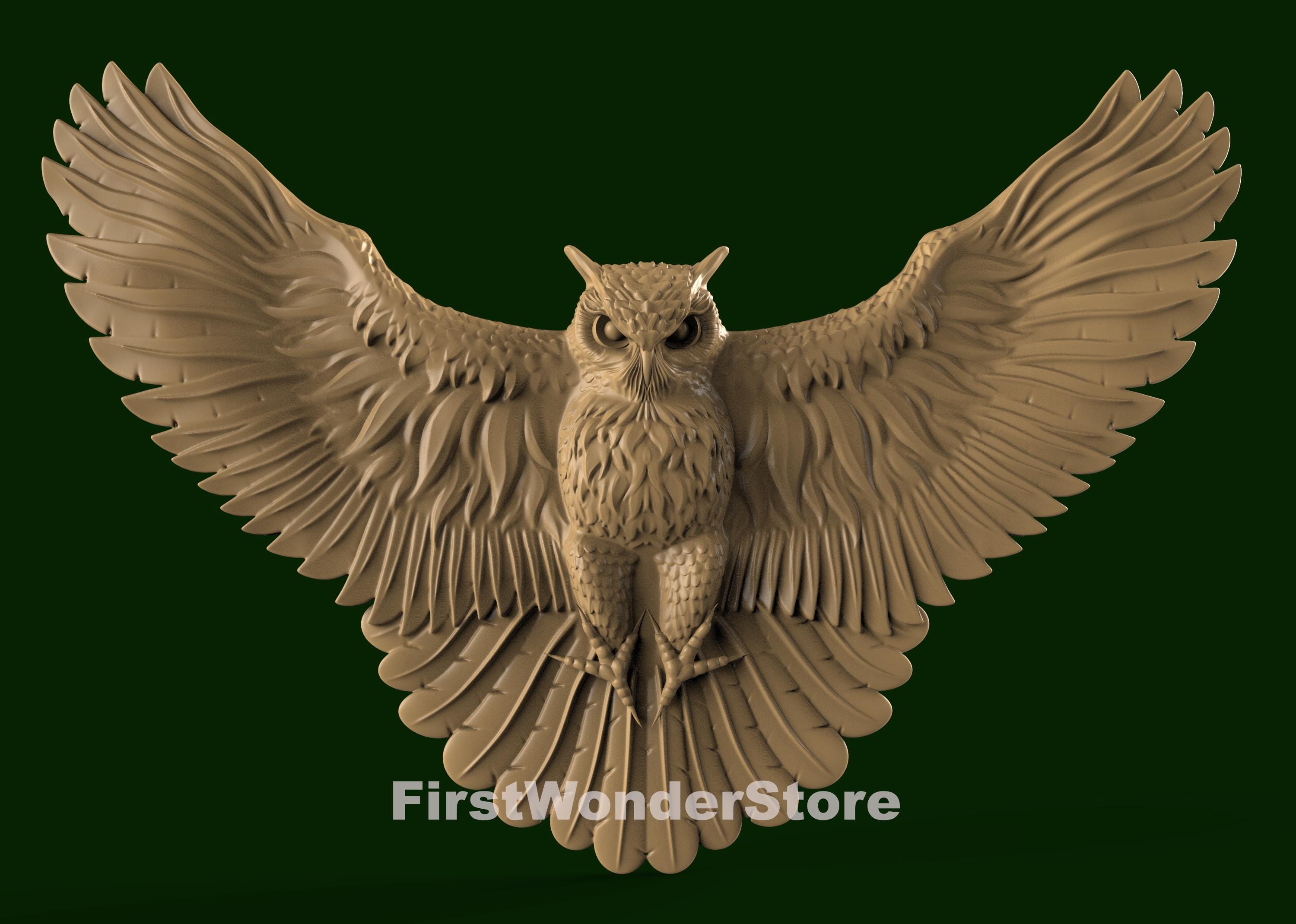 Flying Owl 3D STL Model for CNC Router/Printer