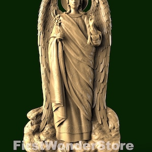 3D STL Modell Erzengel Gabriel für CNC-Fräser, Engraver, Carving, Maschine, 3D-Drucker, Artcam, Aspire, Fusion3D