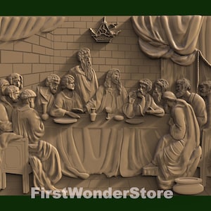 3D STL Model of The Last Supper 7 for CNC Router, Engraver, Carving, Machine, 3D Printer, Artcam, Aspire, Fusion3D