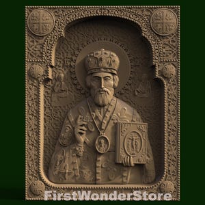 3D STL Modell von Saint Nicolas 5 für CNC-Fräser, Engraver, Carving, Maschine, 3D-Drucker, Artcam, Aspire, Fusion3D