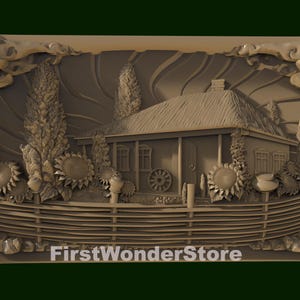 3D STL Modell Haus im Dorf 13 für CNC Fräser Engraver Carving Maschine 3D Drucker Artcam Aspire Fusion3D