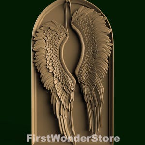 3D STL Modell Engels Flügel Panel 3 für CNC Fräser Engraver Carving Maschine 3D Drucker Artcam Aspire Fusion3D