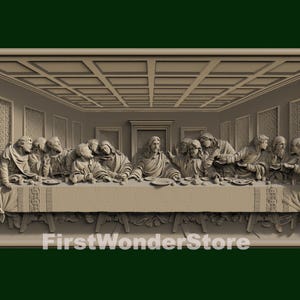 3D STL-model van The Last Supper 10 voor CNC-router, graveur, snijwerk, machine, 3D-printer, Artcam, Aspire, Fusion3D