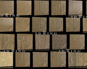 3D Tree Board & Wood Log Textures: 28 STL Models for CNC Router