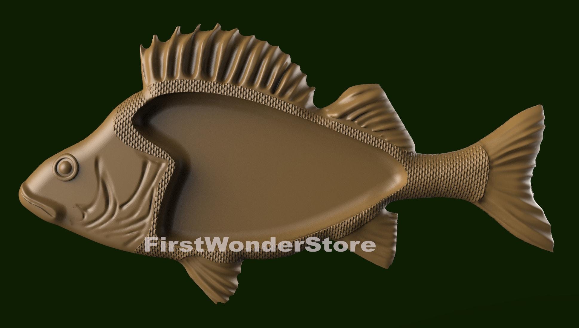 7 Pcs 3D STL Models of Menagerie Fish Dish Plates Theme for CNC Router ...