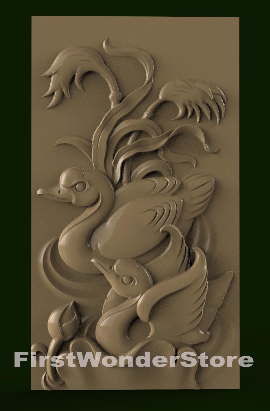 10 Pcs 3D STL Duck & Goose Theme for CNC Router, Engraver, Carving ...