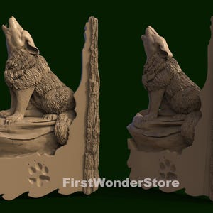 3D STL Modell von Wolf & Moon 20 für CNC-Fräser Engraver Carving-Maschine 3D-Drucker Artcam Aspire Fusion3D
