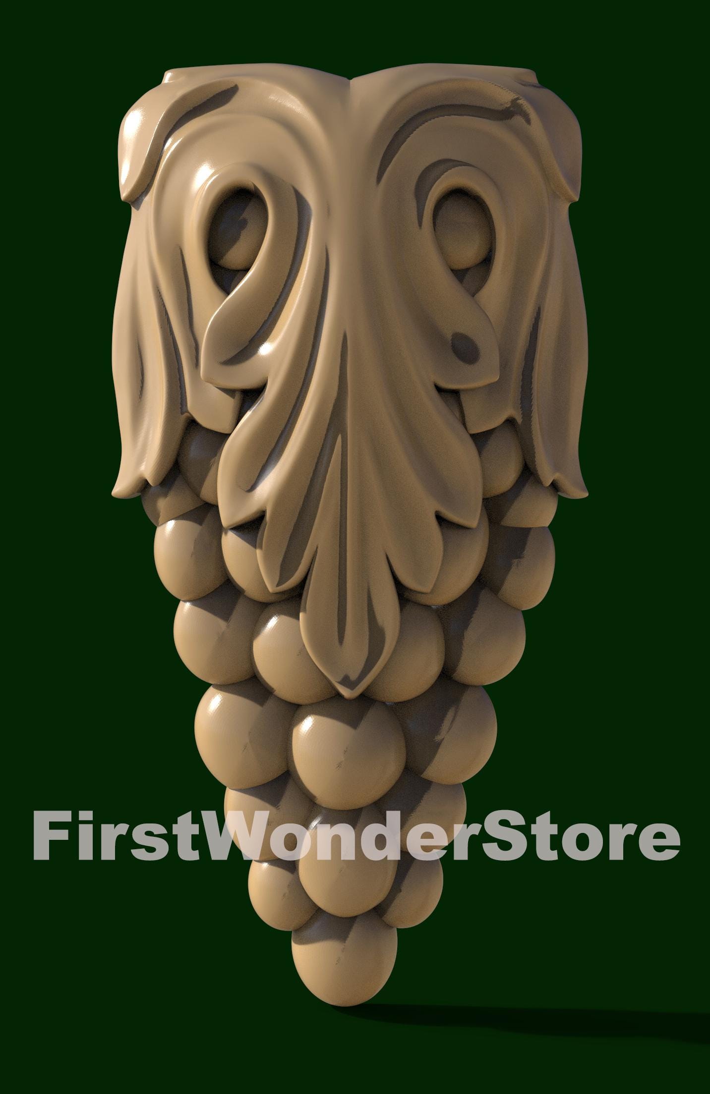 7 Pcs 3D STL Models of Grape Pattern for CNC Router, Engraver, Carving ...