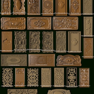 30 modelos 3D STL de patrones y decoraciones de backgammon para fresadora CNC, grabadora y máquina de tallado.