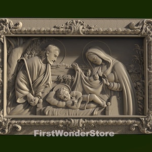 3D STL Modell von Weihnachten von Jesus 4 für CNC-Fräser, Engraver, Carving, Maschine, 3D-Drucker, Artcam, Aspire, Fusion3D