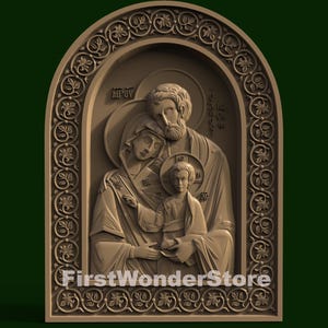 3D STL Modell der Heiligen Familie für CNC-Fräser, Engraver, Carving, Maschine, 3D-Drucker, Artcam, Aspire, Fusion3D