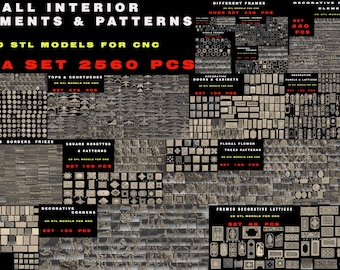 2600+ 3D STL Models: Interior Decorations & Frames for CNC