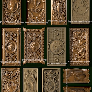 13 Pcs 3D STL Models of Backgammon Animal Theme for CNC Router, Engraver, Carving Machine