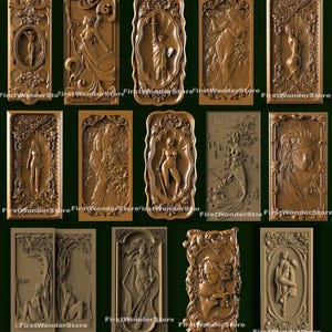 14 Stück 3D STL Modelle von Backgammon's Women Theme für CNC-Fräser, Gravurer, Carving-Maschine