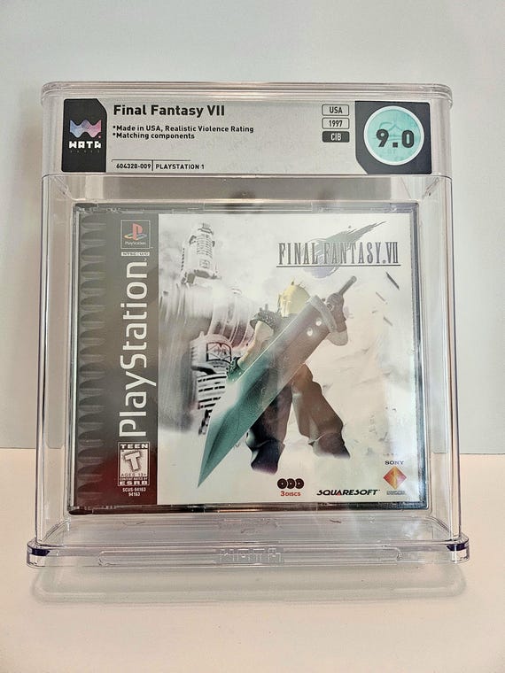 Final Fantasy VII, PS1 9.0 WATA, Black Label CIB, Extremely