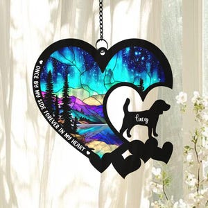 Personalized Loss Of Pet Sympathy Suncatcher, Pet Memorial Gift, Dog Loss Sympathy Gift Window Hanging, Dog Remembrance Gift, Dog Lover