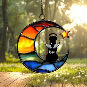 Personalized Pet Memorial Gift, Custom Dog Memorial Suncatcher, Dog Loss Sympathy Gift, Dog Remembrance, Rainbow Bridge, Loss of Dog Gift
