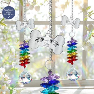 Custom Suncatcher Pet Memorial Gift, Pet Rainbow Bridge, Loss of Dog,Personalized Pet Bereavement Gift,Dog Loss Sympathy Gift,Dog Suncatcher