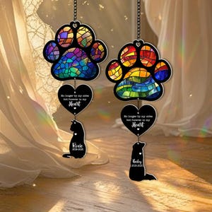 Custom Dog Loss Sympathy Gift, Custom Dog Memorial Suncatcher, Rainbow Bridge Pet, Pet Memorial Gift, Dog Loss Gift, Dog Remembrance Gift