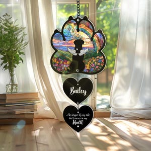 Custom Dog Loss Sympathy Gift, Custom Dog Memorial Suncatcher, Pet Memorial Gift, Loss of Dog Gift, Dog Remembrance, Rainbow Bridge Pet