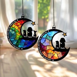 2 3 Pets Passing Away Ornament, Custom Dog Memorial Suncatcher, Pet Loss Gifts, Rainbow Bridge, Dog Loss Sympathy Gift, Dog Remembrance Gift