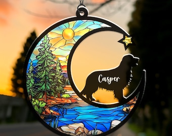 Personalized Dog Memorial Suncatcher, Custom Pet Remembrance Gift, Loss of Dog Sympathy Gift, In Loving Memory Dog Cat Glass Art, Pet Lovers