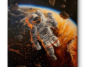 Astronaut I. Large  ORIGINAL acrylic painting