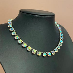Vintage Aurora Borealis Crystal Rivière Necklace