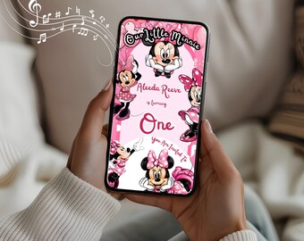 Pink Bow Animated Birthday Invitation, 20 Second Video, Canva Template, Girl Party, Polka Dot Digital Invite